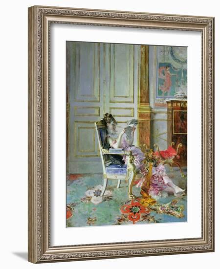 Girl Reading in a Salon, 1876-Giovanni Boldini-Framed Giclee Print