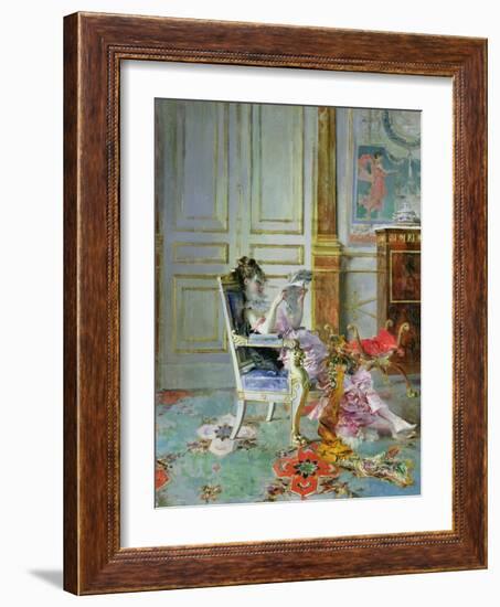 Girl Reading in a Salon, 1876-Giovanni Boldini-Framed Giclee Print