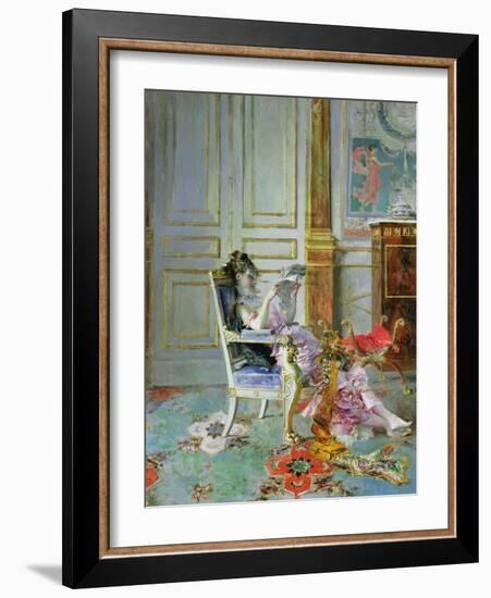 Girl Reading in a Salon, 1876-Giovanni Boldini-Framed Giclee Print