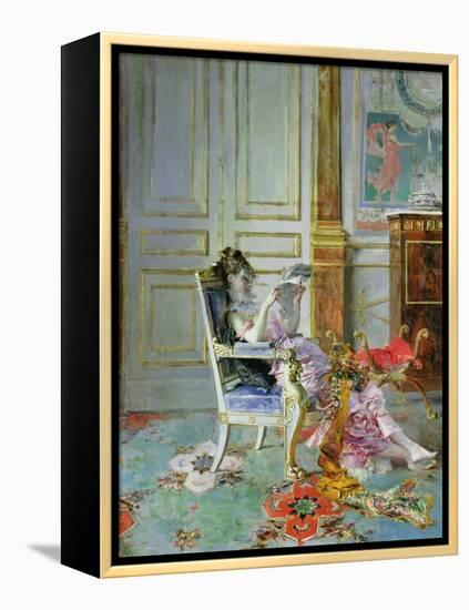 Girl Reading in a Salon, 1876-Giovanni Boldini-Framed Premier Image Canvas