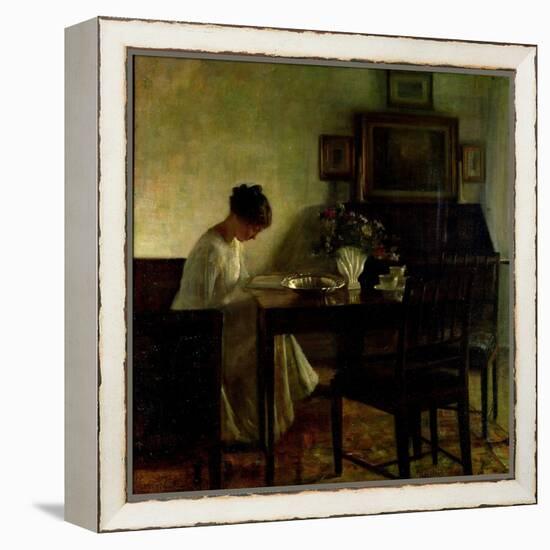 Girl Reading in an Interior-Carl Holsoe-Framed Premier Image Canvas