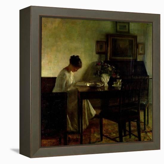 Girl Reading in an Interior-Carl Holsoe-Framed Premier Image Canvas