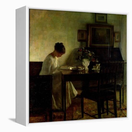 Girl Reading in an Interior-Carl Holsoe-Framed Premier Image Canvas