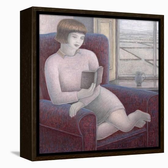 Girl Reading in Armchair-Ruth Addinall-Framed Premier Image Canvas