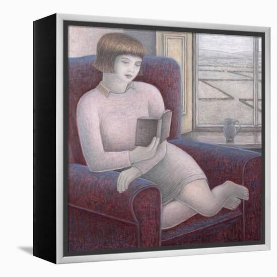 Girl Reading in Armchair-Ruth Addinall-Framed Premier Image Canvas