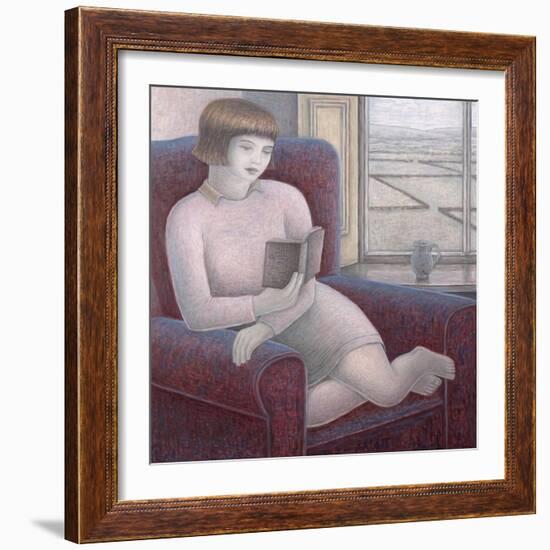 Girl Reading in Armchair-Ruth Addinall-Framed Giclee Print