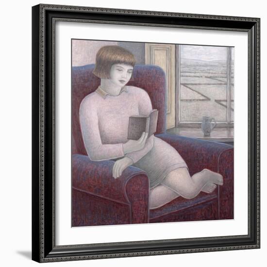 Girl Reading in Armchair-Ruth Addinall-Framed Giclee Print