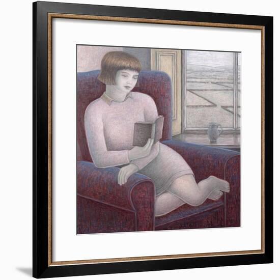 Girl Reading in Armchair-Ruth Addinall-Framed Giclee Print