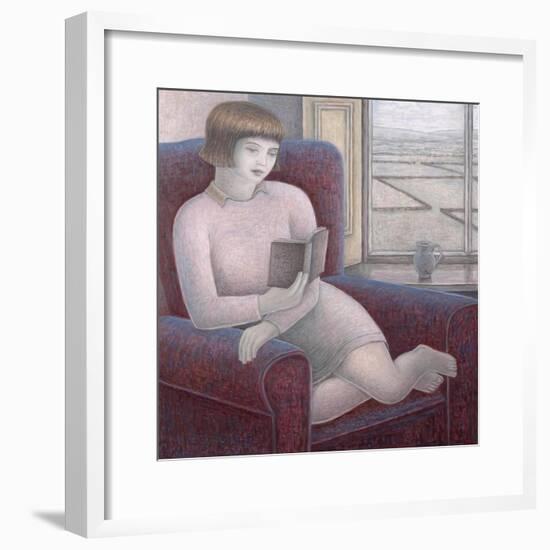 Girl Reading in Armchair-Ruth Addinall-Framed Giclee Print