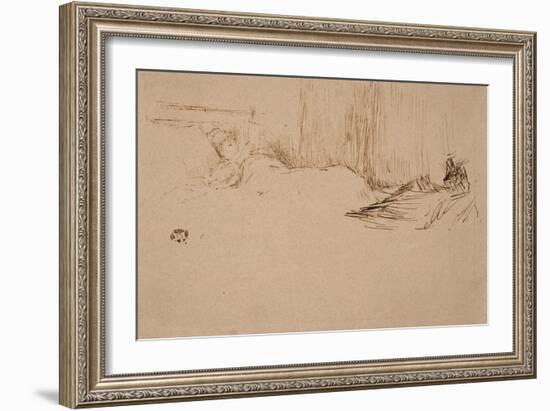 Girl Reading in Bed, C.1882-James Abbott McNeill Whistler-Framed Giclee Print