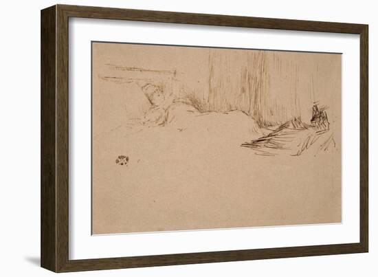 Girl Reading in Bed, C.1882-James Abbott McNeill Whistler-Framed Giclee Print