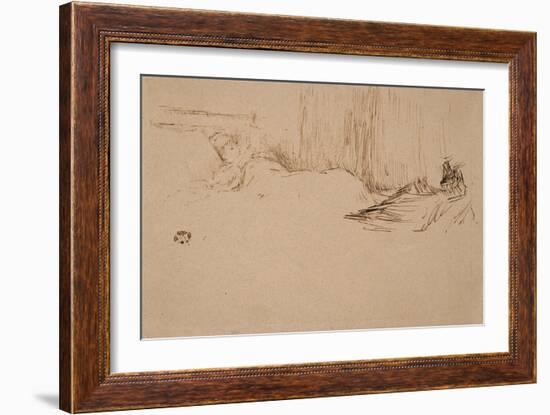 Girl Reading in Bed, C.1882-James Abbott McNeill Whistler-Framed Giclee Print