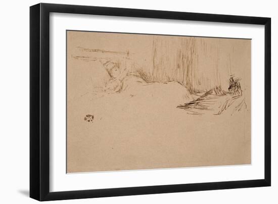 Girl Reading in Bed, C.1882-James Abbott McNeill Whistler-Framed Giclee Print