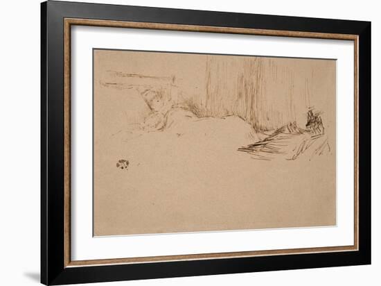 Girl Reading in Bed, C.1882-James Abbott McNeill Whistler-Framed Giclee Print