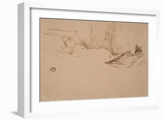 Girl Reading in Bed, C.1882-James Abbott McNeill Whistler-Framed Giclee Print