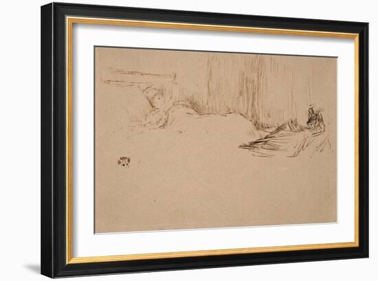 Girl Reading in Bed, C.1882-James Abbott McNeill Whistler-Framed Giclee Print