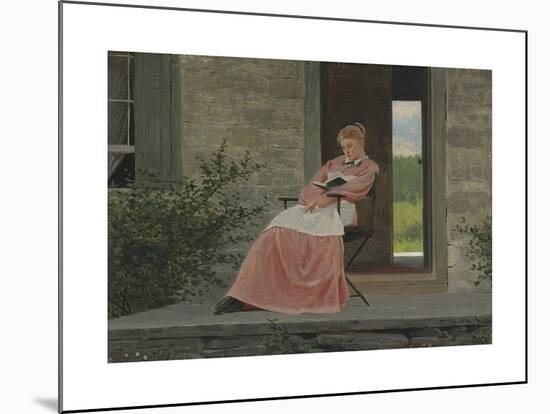 Girl Reading on a Stone Porch-Winslow Homer-Mounted Premium Giclee Print