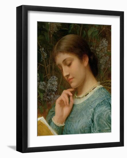 Girl Reading (Possibly Kate Dickens)-Charles Edward Perugini-Framed Giclee Print