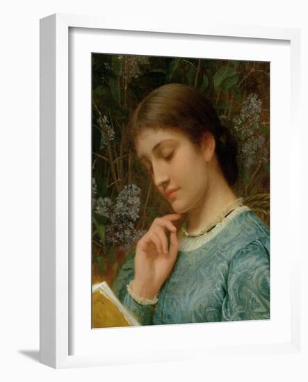 Girl Reading (Possibly Kate Dickens)-Charles Edward Perugini-Framed Giclee Print