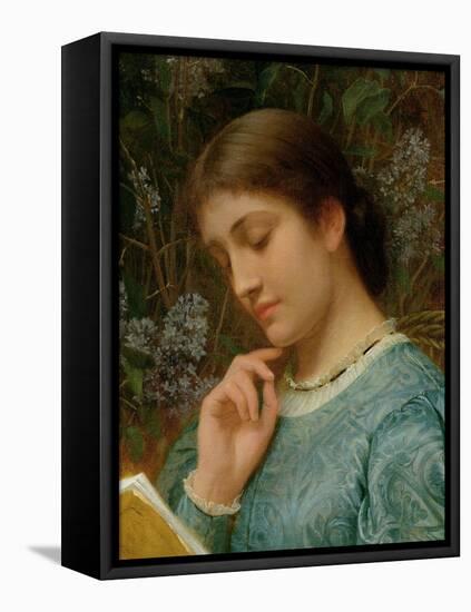 Girl Reading (Possibly Kate Dickens)-Charles Edward Perugini-Framed Premier Image Canvas