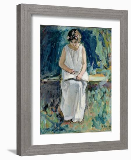 Girl Reading-Henri Lebasque-Framed Giclee Print