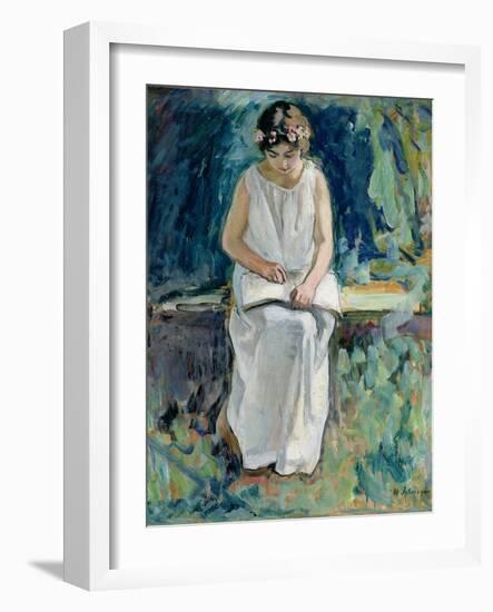 Girl Reading-Henri Lebasque-Framed Giclee Print