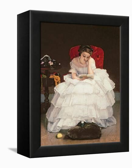 Girl Reading-Alfred Emile Léopold Stevens-Framed Premier Image Canvas