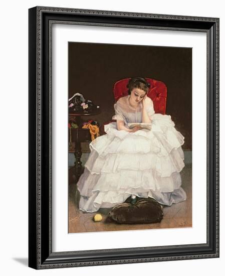 Girl Reading-Alfred Emile Léopold Stevens-Framed Giclee Print