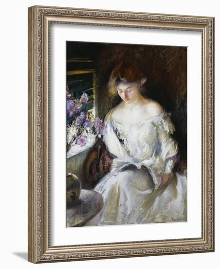 Girl Reading-Edmund Charles Tarbell-Framed Giclee Print