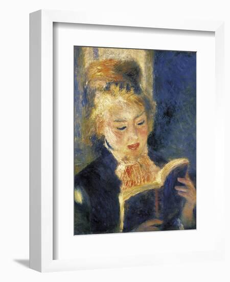 Girl Reading-Pierre-Auguste Renoir-Framed Art Print