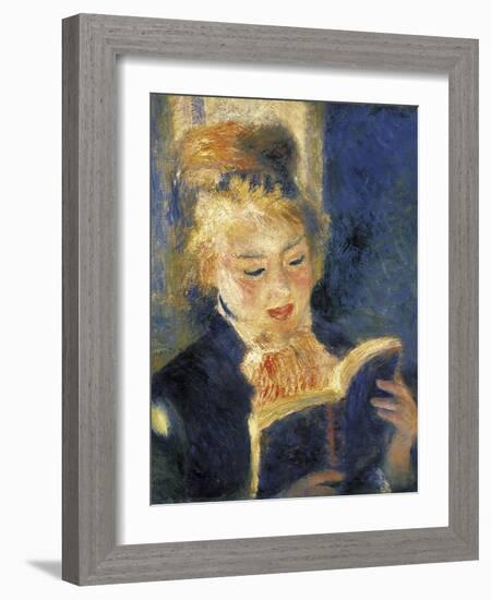 Girl Reading-Pierre-Auguste Renoir-Framed Art Print