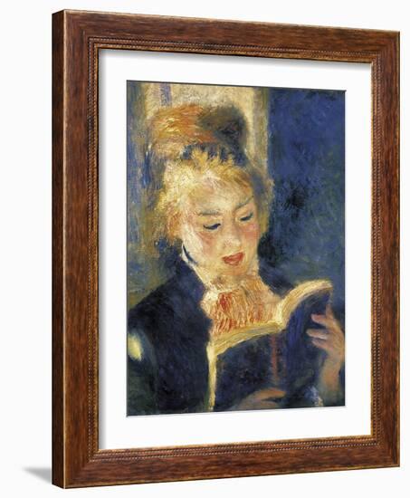 Girl Reading-Pierre-Auguste Renoir-Framed Art Print