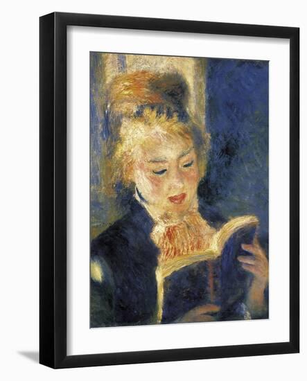 Girl Reading-Pierre-Auguste Renoir-Framed Art Print