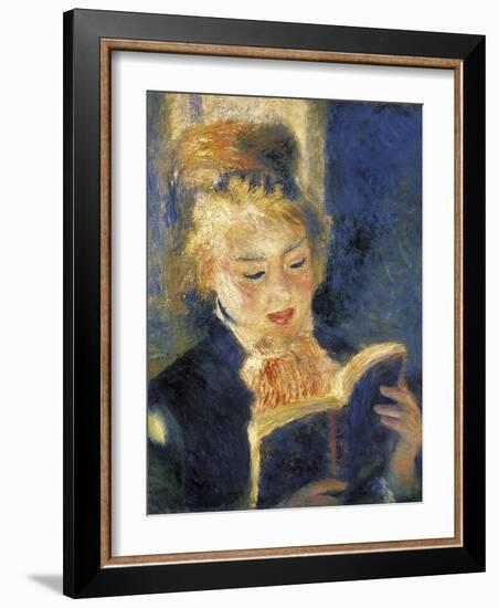 Girl Reading-Pierre-Auguste Renoir-Framed Art Print