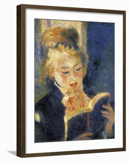 Girl Reading-Pierre-Auguste Renoir-Framed Art Print