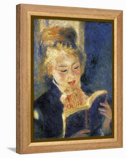 Girl Reading-Pierre-Auguste Renoir-Framed Stretched Canvas