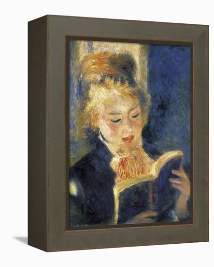 Girl Reading-Pierre-Auguste Renoir-Framed Stretched Canvas