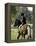 Girl Riding on a Pony-null-Framed Premier Image Canvas