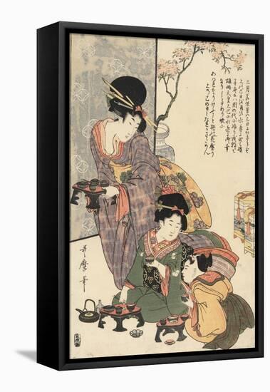 Girl's Festival (Hinamatsuri)-Kitagawa Utamaro-Framed Premier Image Canvas