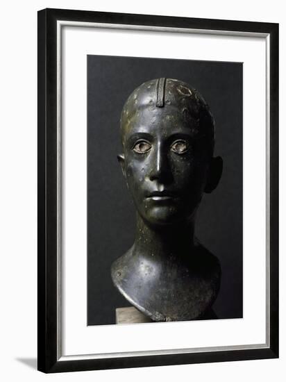 Girl's Head in Bronze-null-Framed Giclee Print