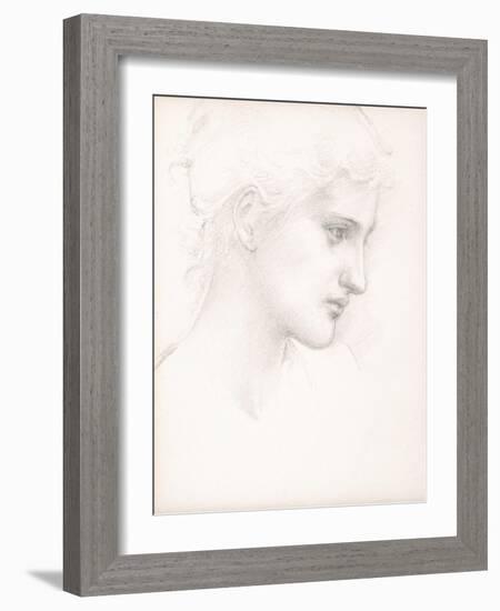 Girl's Head, Profile to Right, C.1880-Edward Burne-Jones-Framed Giclee Print