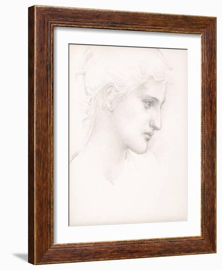 Girl's Head, Profile to Right, C.1880-Edward Burne-Jones-Framed Giclee Print