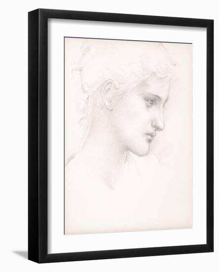 Girl's Head, Profile to Right, C.1880-Edward Burne-Jones-Framed Giclee Print