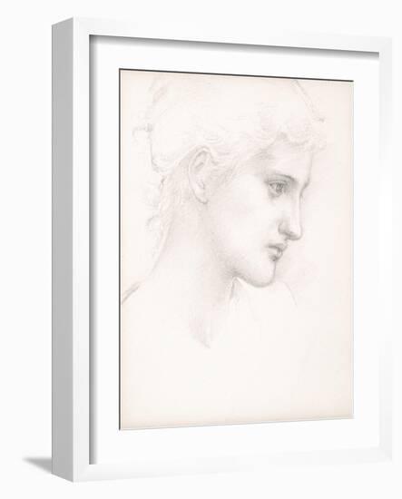 Girl's Head, Profile to Right, C.1880-Edward Burne-Jones-Framed Giclee Print