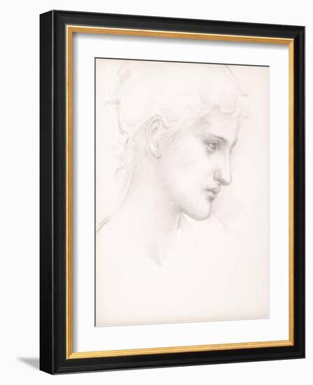 Girl's Head, Profile to Right, C.1880-Edward Burne-Jones-Framed Giclee Print