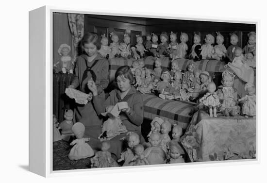 Girl Scouts Repairing Dolls, 1931-1932-Chapin Bowen-Framed Premier Image Canvas