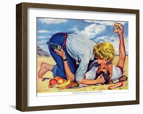 Girl Shy  - Saturday Evening Post "Leading Ladies", August 13, 1955 pg.24-Bob Hillbert-Framed Giclee Print