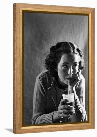 Girl Sipping a Soda-Philip Gendreau-Framed Premier Image Canvas