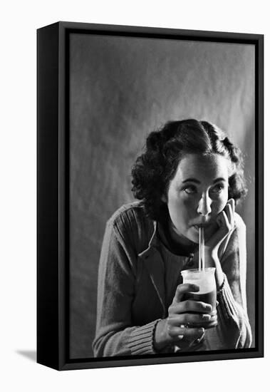 Girl Sipping a Soda-Philip Gendreau-Framed Premier Image Canvas