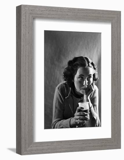 Girl Sipping a Soda-Philip Gendreau-Framed Photographic Print